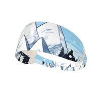 Fascia elastica per capelli sportiva YYHWHJDE Snow-Capped Mountains Prints Spandex, morbida, traspirante, ad asciugatura rapida