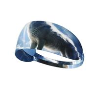 Fascia elastica per capelli sportiva YYHWHJDE Snow Wolf at the Peak Picture Soft, traspirante, ad asciugatura rapida