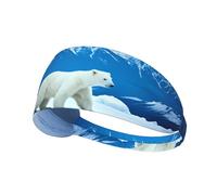 Fascia elastica per capelli sportiva YYHWHJDE Snowy Mountain Polar Bear modello morbido, traspirante, ad asciugatura rapida
