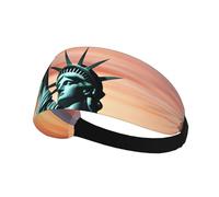 Fascia elastica per capelli sportiva YYHWHJDE Statua della Libertà modello morbido, traspirante, ad asciugatura rapida