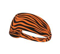 Fascia elastica per capelli sportiva YYHWHJDE Tiger Stripes arancione modello immagine morbida, traspirante, ad asciugatura rapida