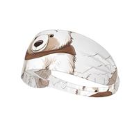 Fascia elastica per capelli sportiva YYHWHJDE White Bear Brown Bear Print Spandex, morbida, traspirante, ad asciugatura rapida