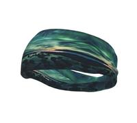 Fascia elastica per capelli, unisex, Sea Under The Aurora Borealis, basket, corsa, ciclismo, yoga, fitness, fascia per il sudore,