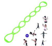 Fascia elastica per esercizi con 7 anelli - Miracle Miles Band, yoga, stretching, braccio, spalle, piedi, culo gambe, fitness, casa, palestra, fisioterapia (verde)