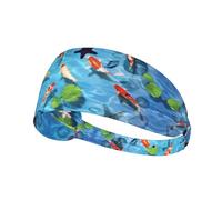 Fascia elastica per esercizi con stampa carpa rossa giapponese, copricapo sportivo alla moda per estate, ciclismo, yoga e altro ancora