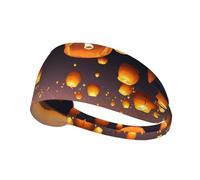 Fascia elastica per esercizi con stampa di lanterne volanti cinesi, traspirante e confortevole per sport, yoga, ciclismo e altro