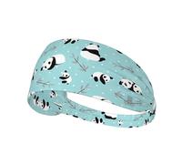 Fascia elastica per esercizi con stampa di panda in stile cartone animato, traspirante e confortevole per sport, yoga, ciclismo e altro
