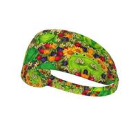 Fascia elastica per esercizi con stampa di rane in stile cartone animato, fasce sportive, perfette per corsa, ciclismo, yoga e molto altro ancora