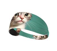 Fascia elastica per esercizi con stampa di un gatto curioso, copricapo sportivo alla moda per l'estate, ciclismo, yoga e altro ancora