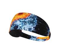 Fascia elastica per esercizi con stampa yin yang fuoco acqua - fasce sportive, perfette per corsa, ciclismo, yoga e molto altro ancora