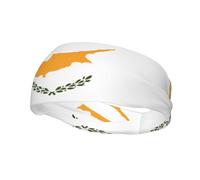 Fascia elastica per esercizi di corsa, yoga, uomini e donne, corsa, basket, fitness, fascia elastica per capelli, bandiera di Cipro, fascia per assorbire il sudore,