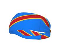 Fascia elastica per esercizi di corsa, yoga, uomini e donne, corsa, basket, fitness, fascia elastica per capelli, bandiera del Congo, fascia per assorbire il sudore,