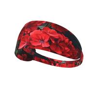 Fascia elastica per esercizi - Fascia morbida e traspirante per corsa, ciclismo, yoga e altro ancora Stampa geranio rosso brillante