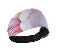 Fascia elastica per il sudore con effetto marmo rosa e marmo per tennis, calcio, lavaggio viso diadema para ni?as