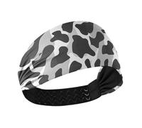 Fascia elastica per il sudore con stampa nera e grigia, per corsa, allenamento, basket, diadema para ni?as