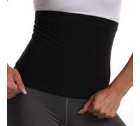 Fascia elastica per la perdita di peso dello stomaco, per migliorare la ritenzione del calore per sudare di più, aumenta la stabilità del nucleo durante l'allenamento, Nero , 4XL/5XL