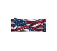 Fascia elastica per neonati con fiocco a forma di bandiera americana, perfetta per neonati, bambini piccoli, fascia per capelli da principessa dolce angelo
