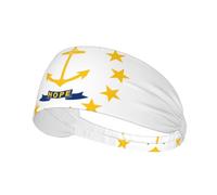 Fascia elastica per sport all'aria aperta, fascia assorbente per il sudore con stampa della bandiera dello stato del Rhode Island, fascia elastica per viaggi, yoga, ciclismo e sport.