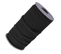 Fascia elastica piatta nera larga 3 mm - 3 m elastico sottile elastico per cucito, sartoria, artigianato fai da te, cinture e merceria - morbido, resistente e flessibile elastico da cucito - nero