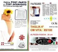 FASCIA ELASTICA POST OPERATORIA Guaina LOMBARE POST PARTO SCHIENA Made in Italy