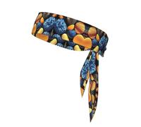 Fascia elastica regolabile con stampa di ciottoli gialli, unisex, fascia elastica regolabile per il sudore con design a cravatta posteriore