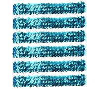Fascia elastica scintillante 6 pezzi, fasce per capelli con paillettes da donna, fascia sportiva glitterata blu, fascia sportiva antiscivolo con glitter, fascia per capelli