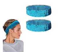 Fascia elastica scintillante da 5 cm, 2 pezzi, fasce per capelli con paillettes per donne, fascia sportiva con glitter blu lago, fascia per la testa sportiva antiscivolo e luccicante, fascia