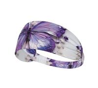 Fascia elastica sportiva che assorbe il sudore, viola pittura a olio farfalla sport all'aria aperta fascia elastica, fitness sport yoga ciclismo fascia,