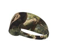 Fascia elastica sportiva con scimmia seduta su un albero, con stampa, adatta per sport, viaggi e fitness indoor