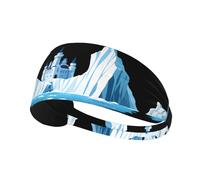 Fascia elastica sportiva con stampa "Castello di ghiaccio sul ghiacciaio", morbida e confortevole, traspirante, adatta per yoga e corsa.