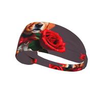 Fascia elastica sportiva con stampa di un cane da gentiluomo, ideale per corsa, tennis, yoga e fitness indoor