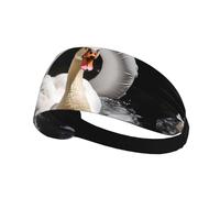 Fascia elastica sportiva HYTTER Big White Goose in the Swimming Ring Picture Spandex, morbida, traspirante, ad asciugatura rapida