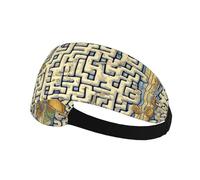 Fascia elastica sportiva per capelli AEKGOHP Labirinto mappa del tesoro stampe ad asciugatura rapida, traspirante