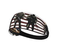 Fascia elastica sportiva per capelli AEKGOHP US Military Soldiers Patriotic Memorial Day, stampa ad asciugatura rapida, traspirante