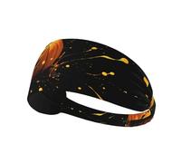 Fascia elastica sportiva per capelli BROLEO con stampa di zucca che spruzza l'inchiostro, asciugatura rapida, traspirante