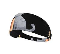 Fascia elastica sportiva per capelli BROLEO Little Grey Cat sulla libreria Stampe Morbida, traspirante, ad asciugatura rapida