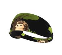 Fascia elastica sportiva per capelli BROLEO Little hedgehog under the flower tree Prints Soft, traspirante, Quick-Dry