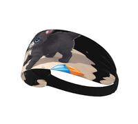 Fascia elastica sportiva per capelli HYTTER Kitten on the Beach Picture Spandex, morbida, traspirante, ad asciugatura rapida