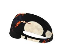 Fascia elastica sportiva per capelli HYTTER Little Witch Riding a Broom in the Sky Picture Spandex, morbida, traspirante, ad asciugatura rapida