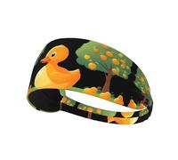 Fascia elastica sportiva per capelli HYTTER Little Yellow Duck Under The Pera Picture Spandex, morbida, traspirante, ad asciugatura rapida