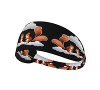 Fascia elastica sportiva per capelli HYTTER Squirrels in The Clouds Picture Spandex, morbida, traspirante, ad asciugatura rapida