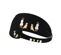 Fascia elastica sportiva per capelli HYTTER The Story of People and Dogs Picture Spandex, morbida, traspirante, ad asciugatura rapida