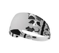 Fascia elastica sportiva per capelli JKIEGOQ Little Black Dog su carta bianca stampata spandex, morbida, traspirante, ad asciugatura rapida