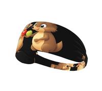 Fascia elastica sportiva per capelli MJHKXLJ Hedgehog Kangaroo Picking Apple Printing Spandex, morbida, traspirante, ad asciugatura rapida