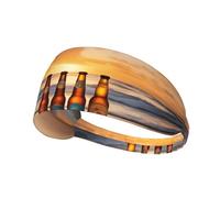 Fascia elastica sportiva per capelli, motivo: bottiglie YYHWHJDE Birra, spiaggia, tramonto, immagine morbida, traspirante, ad asciugatura rapida