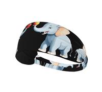 Fascia elastica sportiva per capelli WHJSHOP Elephants Fighting for The Apple Stamp Spandex, morbida, traspirante, ad asciugatura rapida