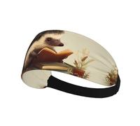 Fascia elastica sportiva per capelli XBKGOHA Hedgehog reading a book stampata morbida, traspirante, ad asciugatura rapida