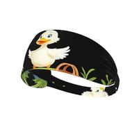 Fascia elastica sportiva per capelli XBKGOHA Little Duck che va in una gita primaverile stampata morbida, traspirante, ad asciugatura rapida