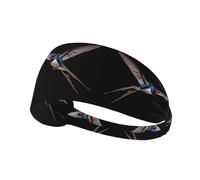 Fascia elastica sportiva per capelli XBKGOHA Little rondini volanti con ali diffuse stampata morbida, traspirante, ad asciugatura rapida