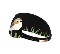 Fascia elastica sportiva per capelli XBKGOHA Little Sparrow in the rice field stampata morbida, traspirante, ad asciugatura rapida